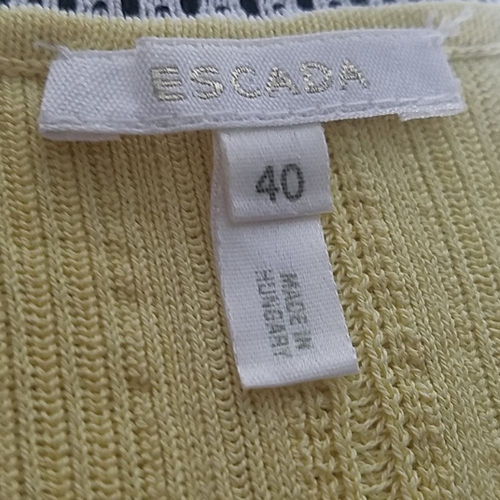 Escada Yellow Black Trim Sweater Set 40 EU M US - Picture 6 of 6
